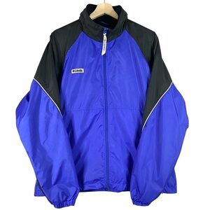 Vintage Columbia Unisex Packable Windbreaker Rain Jacket Blue & Black Size Large